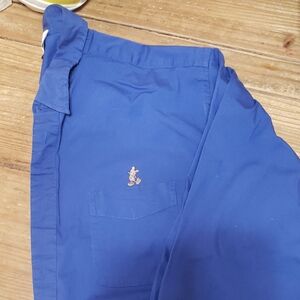 Walt Disney World Blue Casual Button Down Shirt With Mickey Mouse